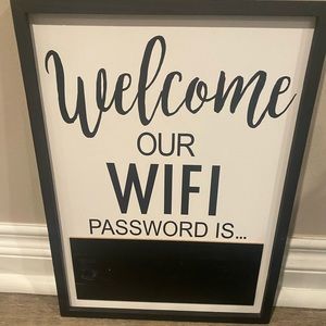Welcome WiFi chalkboard